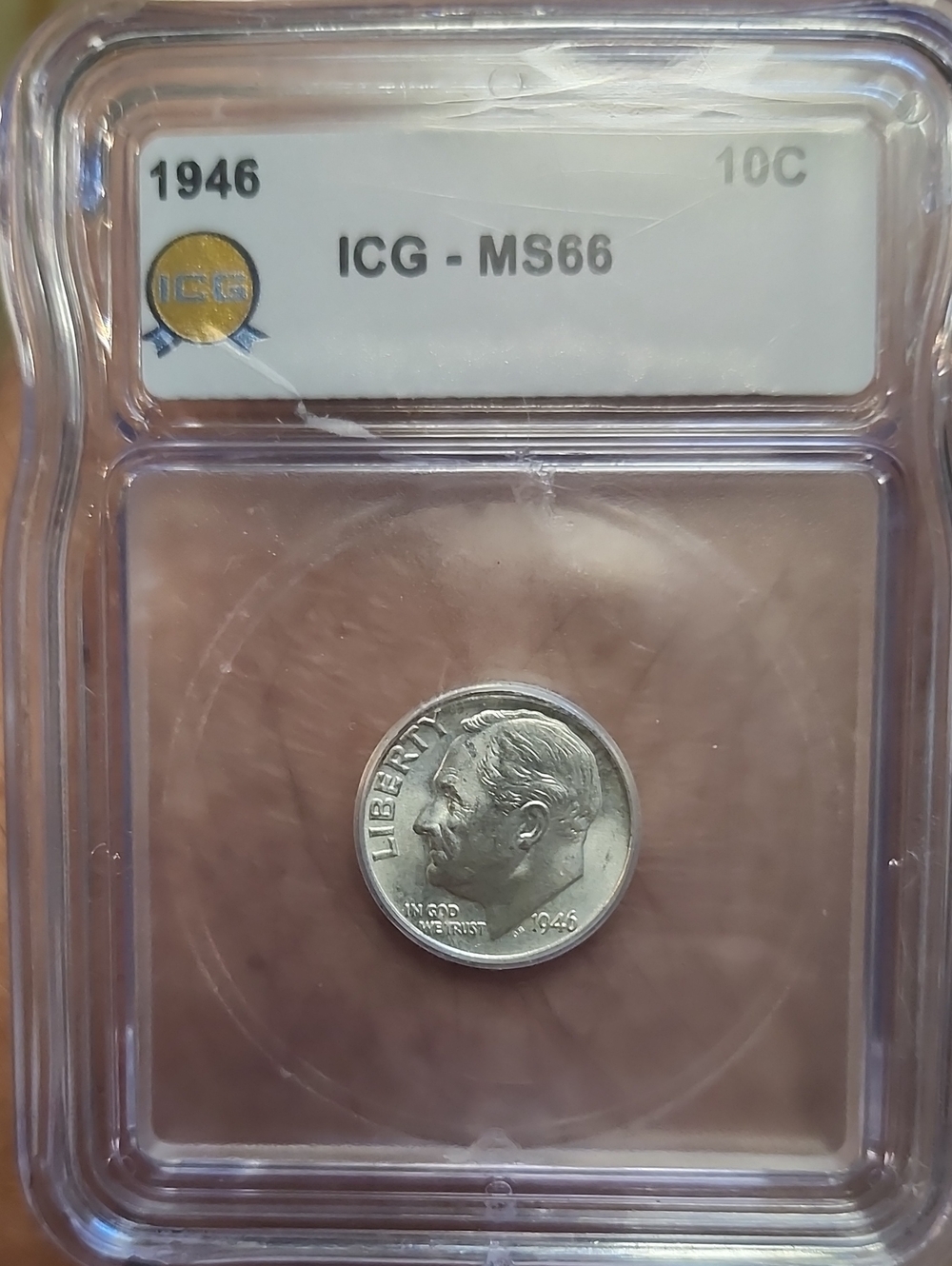 1946 Roosevelt Dime ICG MS66 Silver Coin - Graded